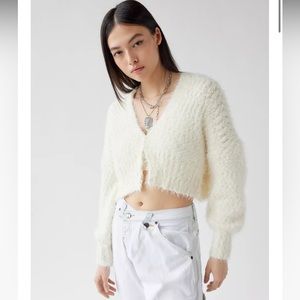 Elise Cropped Fuzzy Cardigan